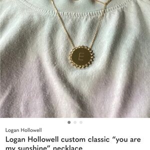2k v n mo Logan Hollowell 14kt solid gold  Initial Pendant Necklace - E